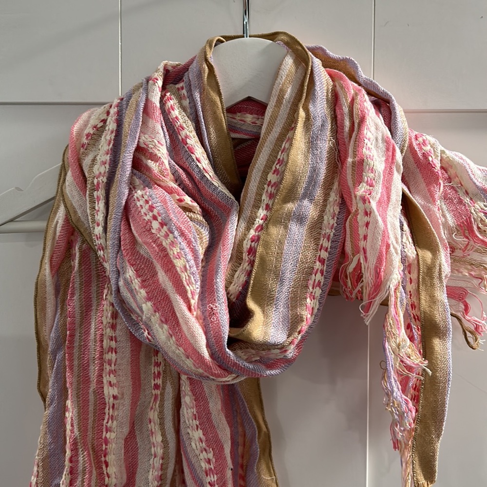 3/$15 light striped scarf